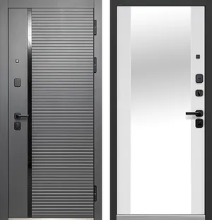 Luxor Горизонталь Зеркало Сатин графит - Эмалит белый 