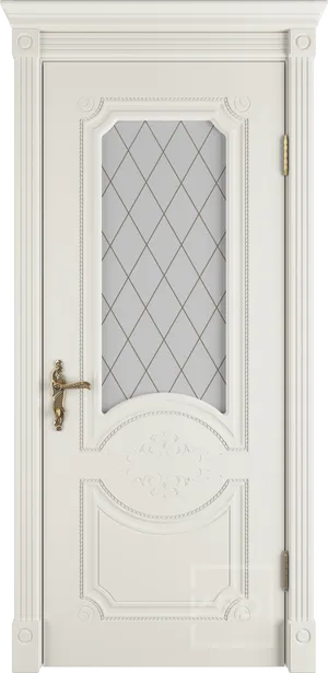 Милана эст. ДО 3D матовое с рисунком Белая эмаль патина золото