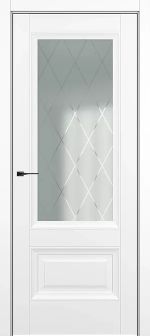 Турин ДО Baguette B2 Сатинато с рамкой Молочный матовый