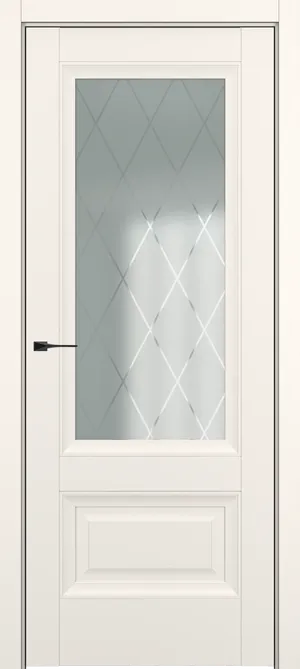 Турин ДО Baguette B2 Сатинато с рамкой Молочный матовый