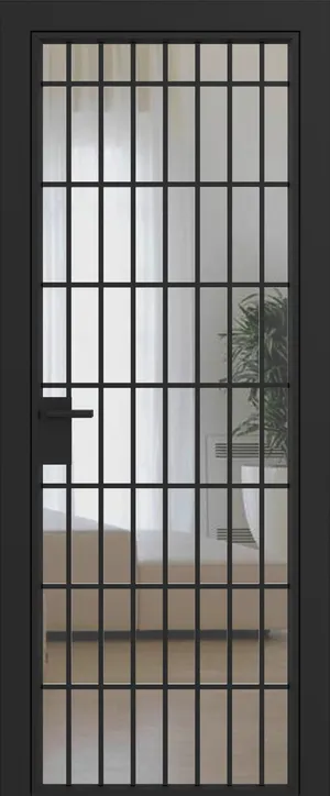 Дверное полотно System прозрачное R12 Черный муар GARDENA Black зпз gardena зпп накладные Aldeghi luigi (2 шт)