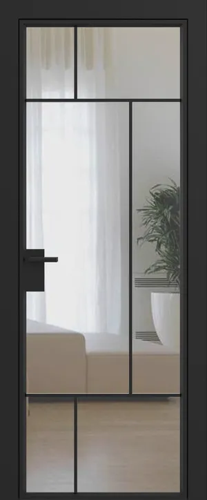Дверное полотно System прозрачное R12 Черный муар GARDENA Black зпз gardena зпп накладные Aldeghi luigi (2 шт)