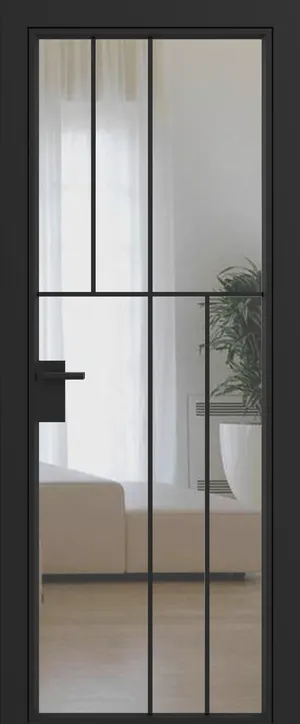 Дверное полотно System прозрачное R12 Черный муар GARDENA Black зпз gardena зпп накладные Aldeghi luigi (2 шт)