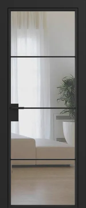 Дверное полотно System прозрачное R12 Черный муар GARDENA Black зпз gardena зпп накладные Aldeghi luigi (2 шт)