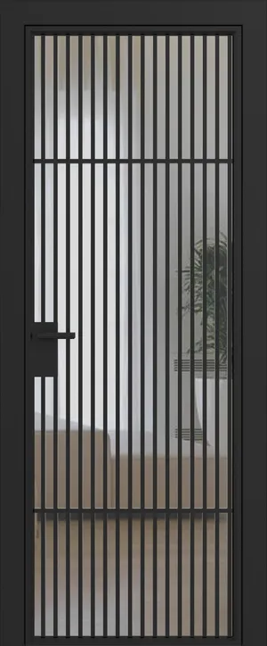 Дверное полотно System прозрачное R12 Черный муар GARDENA Black зпз gardena зпп накладные Aldeghi luigi (2 шт)