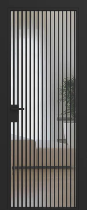 Дверное полотно Grafia прозрачное R01 Черный муар GARDENA Black зпз gardena зпп Otlav IN300 (2 шт)