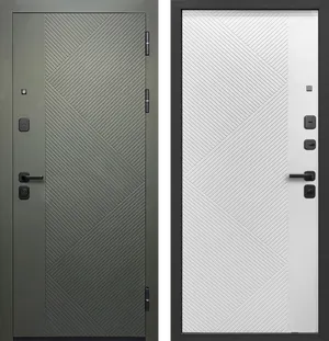 Гарда 9 Диагональ Сатин белый Сатин зеленый - Белый сатин 