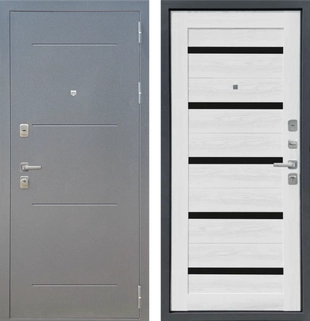 M6 с фрезеровкой Букле графит - СБ-1 Ясень ривьера айс