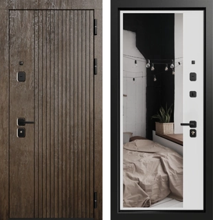 Акцент 3К90 TOR ЮР-38 ХардВуд лунный (MPD101) - ЮР-42 декоративная зеркальная вставка ZB Белый