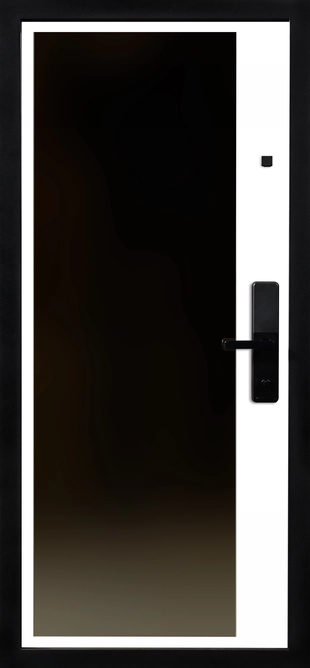 Акцент 3К90 ЮР-38 Графит - ЮР-42 декоративная зеркальная вставка ZB Белый