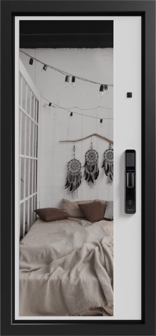 Либерти 3К90 ЮР-39 RAL 9003 - ЮР-42 декоративная зеркальная вставка RAL 9003