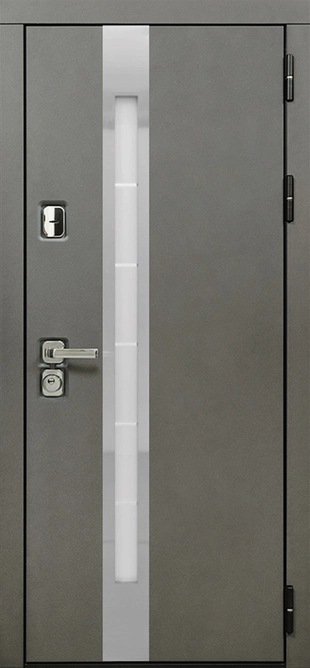 Юта 2 3К90 П-59(окно с нерж. ст.) TSBR 7021 - П-59 (окно ) RAL 7047