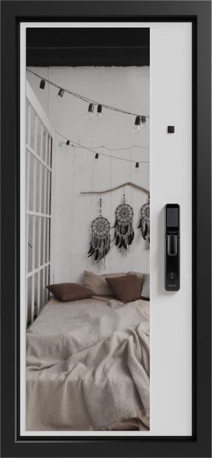 Делла 3К90 ЮР-43 Дуб санремо - ЮР-42 декоративная зеркальная вставка ZB Белый