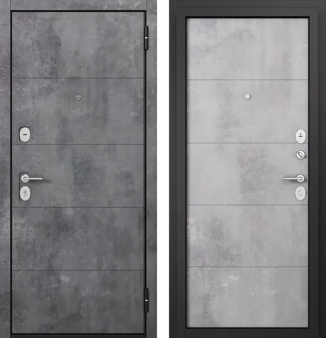 F3 FAMILY ECO PP Черный муар металлик Е-194 Бетон темный/Е-194 Бетон серый 960*2050 L