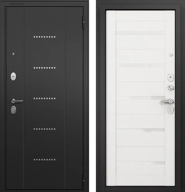 T3 TRUST ECO MP Черный муар металлик RL-12 Черный муар/Е-142 Белый ларче 960*2050 R