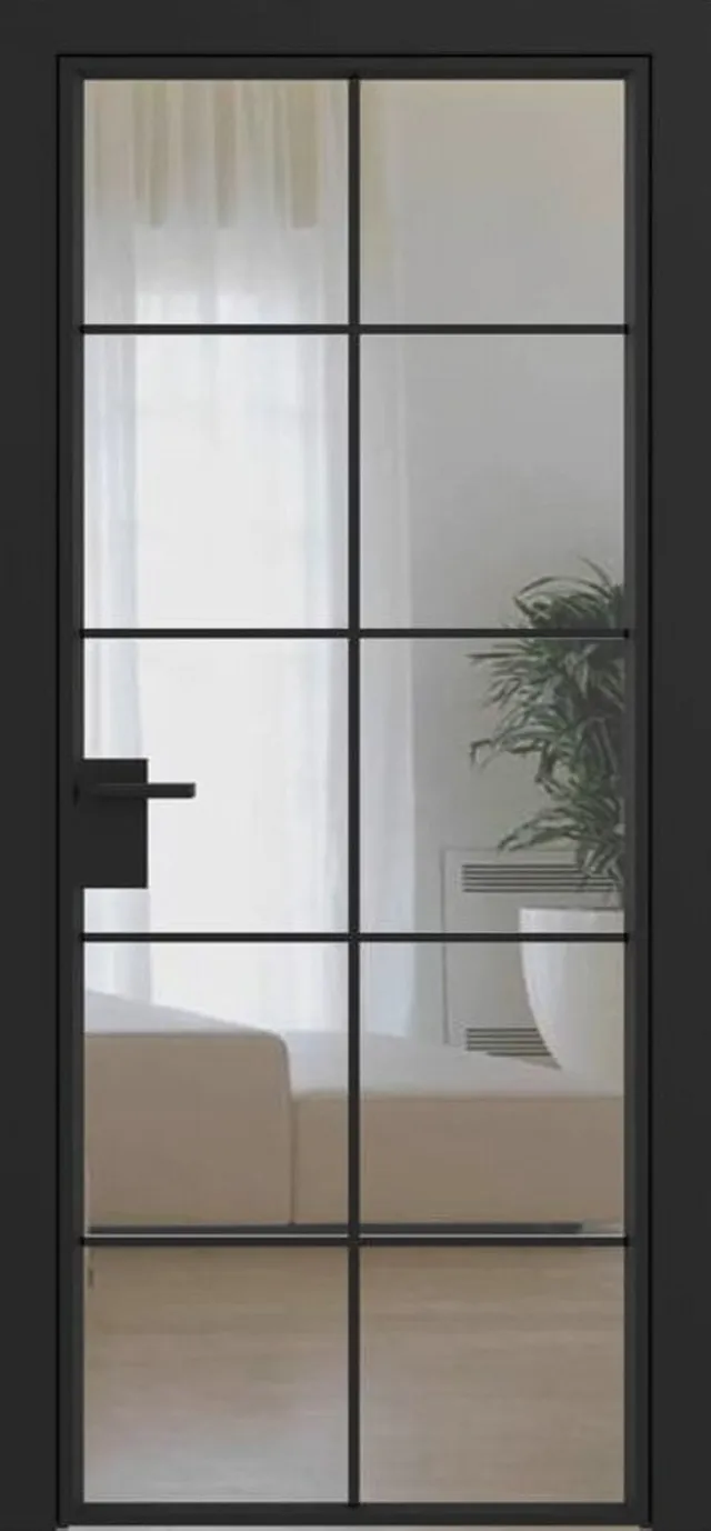 Дверное полотно System прозрачное 800*2000 R44 Черный муар GARDENA Black зпз gardena зпп накладные Aldeghi luigi (2 шт)